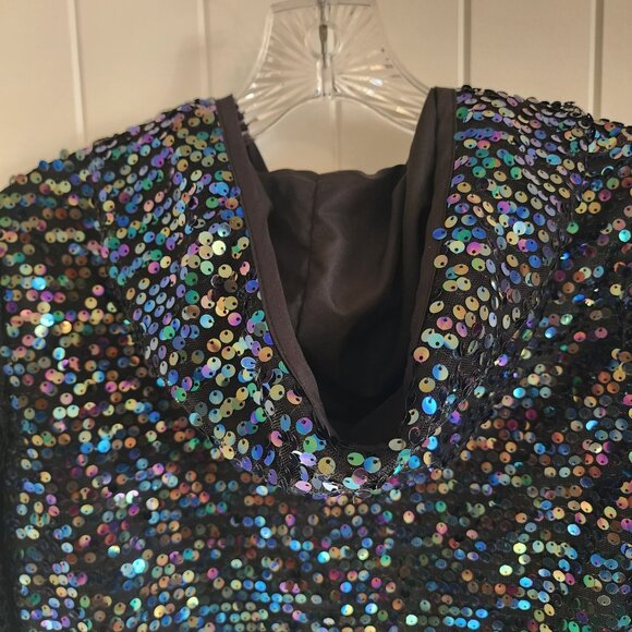 Disney Signed XL Black Sequin Zip-Up Hoodie Jacket - Picture 6 of 10